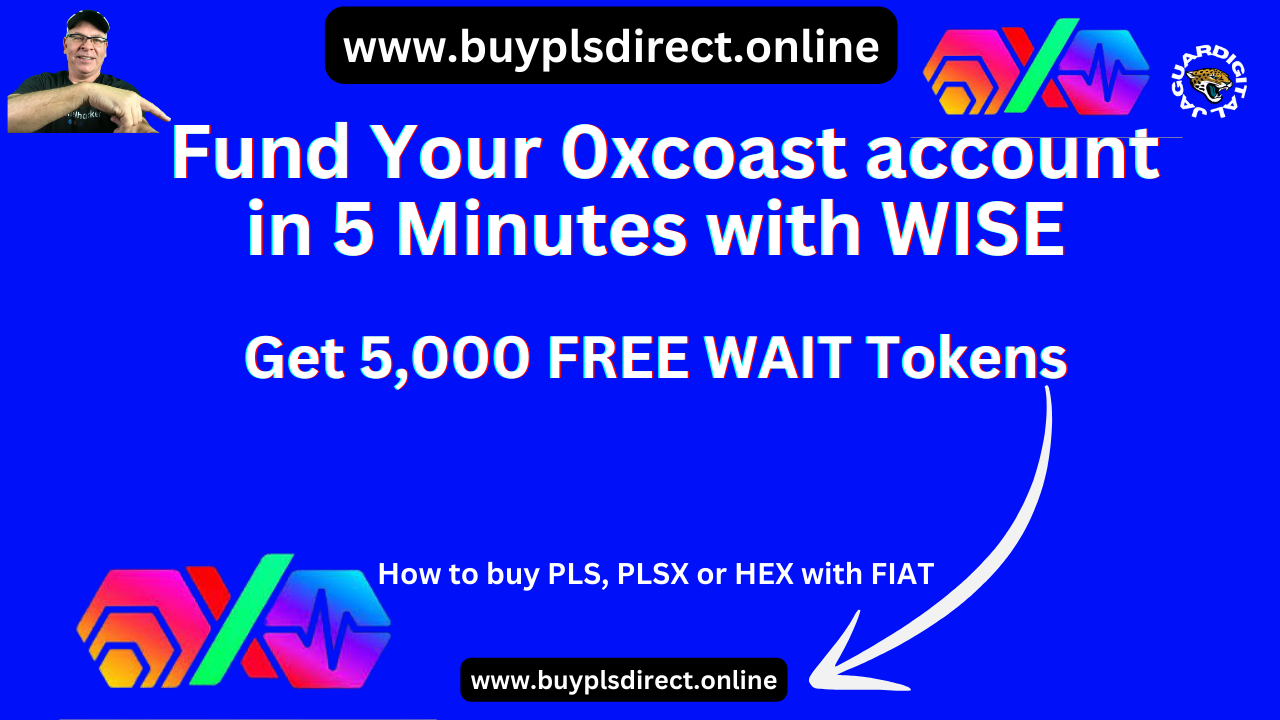 Fund Your 0xcoast Digital Wallet in 5 Minutes with WISE – Buy PLS with Fiat